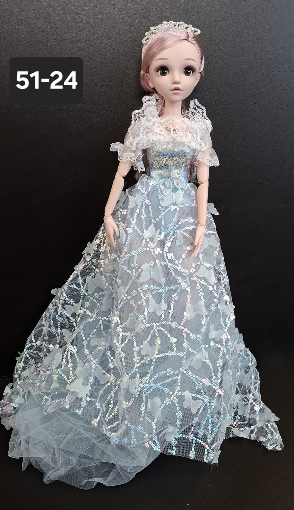 Păpușă Prințesă cu Rochie Albastra - 60cm